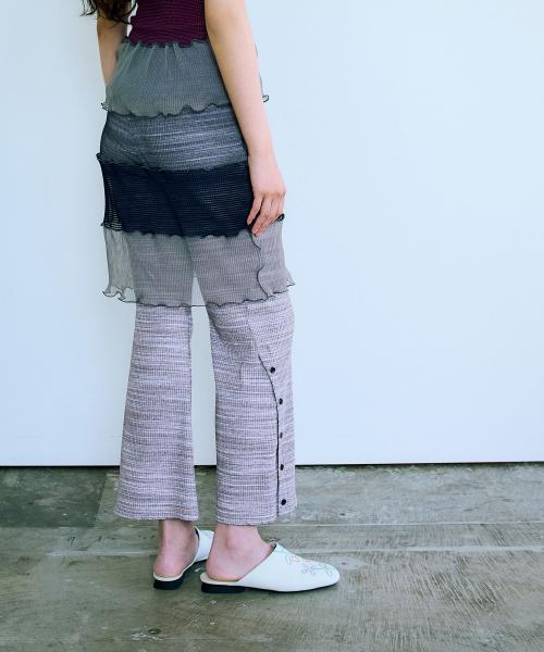 &her　Rib Pants-MARBLE