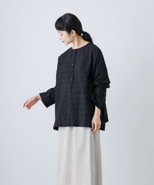 『2WAY仕様』 ジャガードパッチワークブラウス