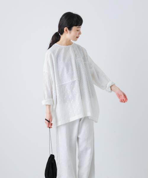 『2WAY仕様』 ジャガードパッチワークブラウス