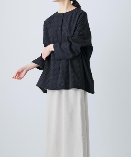 『2WAY仕様』 ジャガードパッチワークブラウス