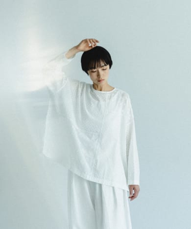 『2WAY仕様』 ジャガードパッチワークブラウス