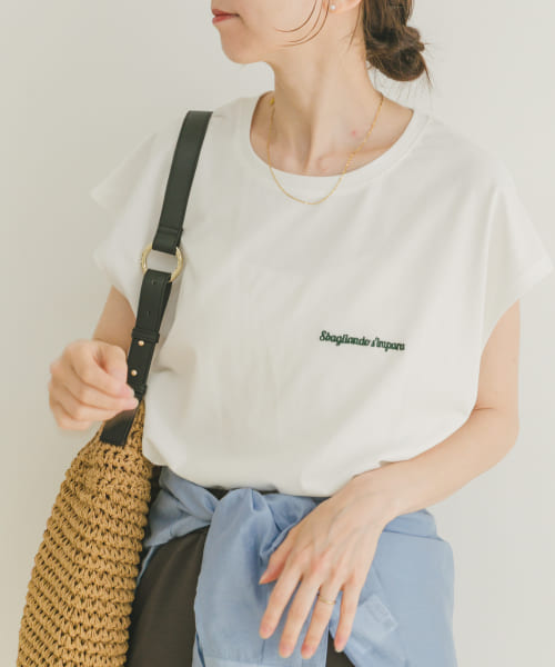 刺繍フレンチTシャツ