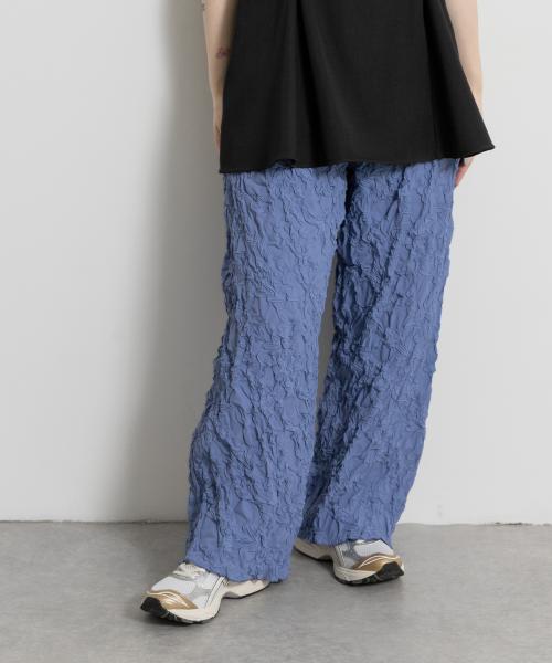 cwtch　SHRINK FLOWER PATTERN PANTS