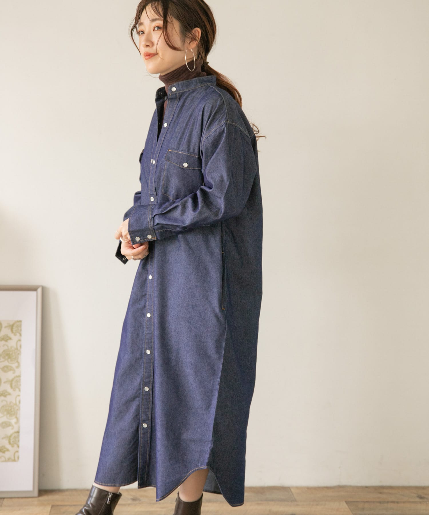 ノーカラーデニムシャツワンピース It14 26b002 Urban Research公式ファッション通販 ノーカラーデニムシャツワンピース It14 26b002 Urban Research公式ファッション通販