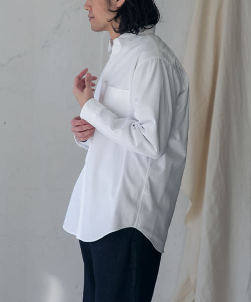 White Label　コットンツイルレギュラーカラーシャツ