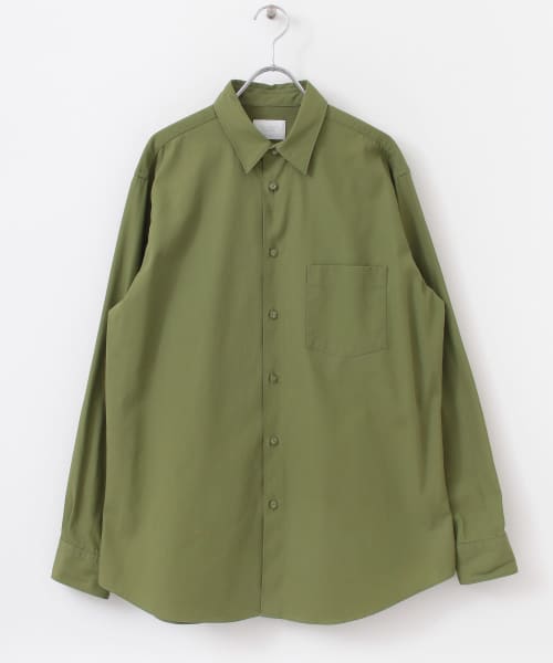 White Label　コットンツイルレギュラーカラーシャツ