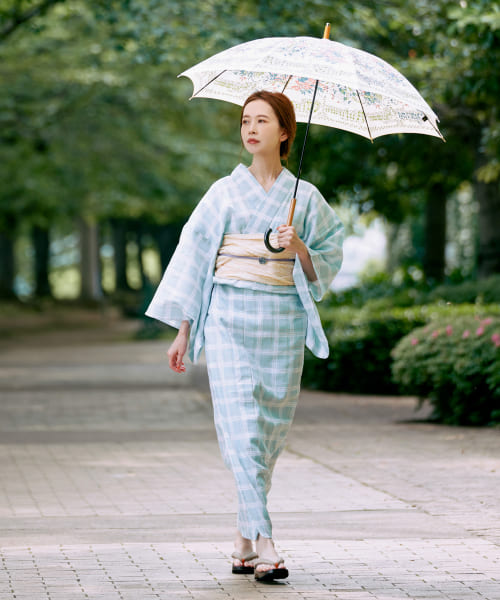 綿麻ゆかた 格子