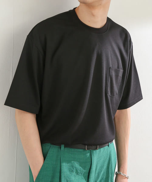 [SENSE OF PLACE][ポンチポケットTシャツ(5分袖)]