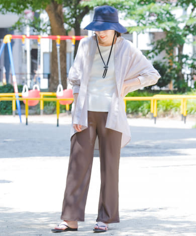 F by ROSSO　リブイージーワイドパンツ