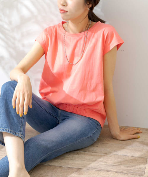 USAコットンウエストデザインフレンチTシャツ