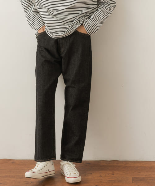 『ユニセックス』ordinary fits　LOOSE ANKLE DENIM/BLACK