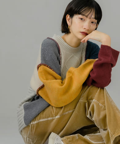 MIXカラーパッチワークニット[KW27-22J120]｜URBAN RESEARCH公式