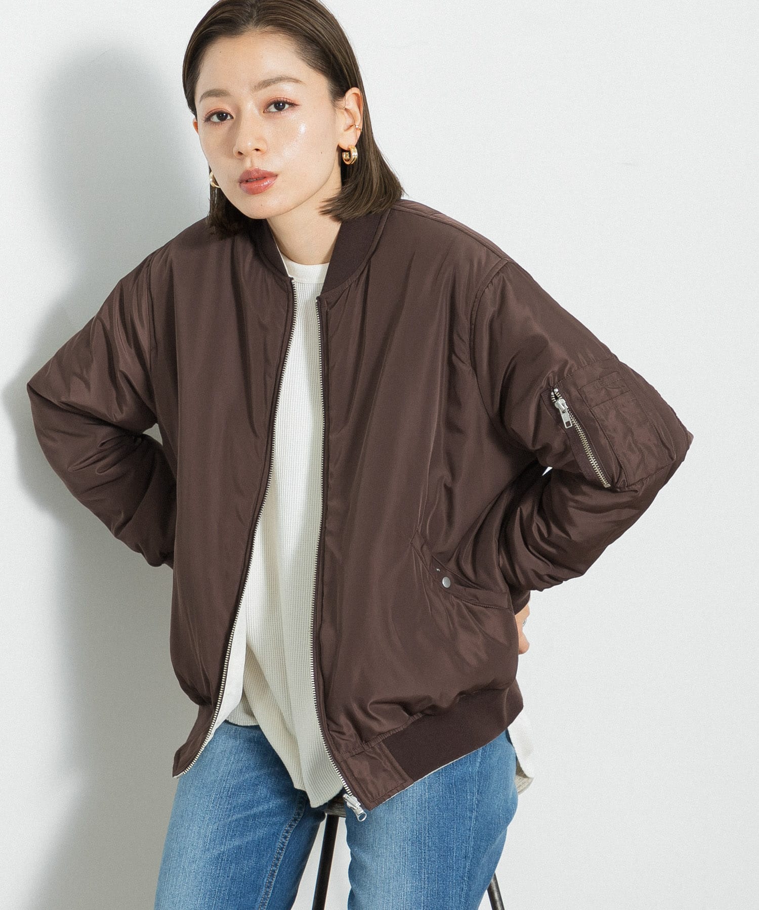 佐田真由美さん着用』中綿リバーシブルMA1[LA27-27T704]｜URBAN 