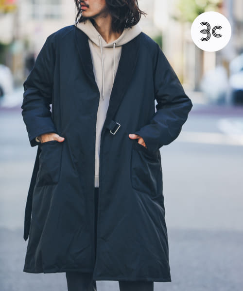 [Sonny Label][グリーンダウンショールカラーロングコート]