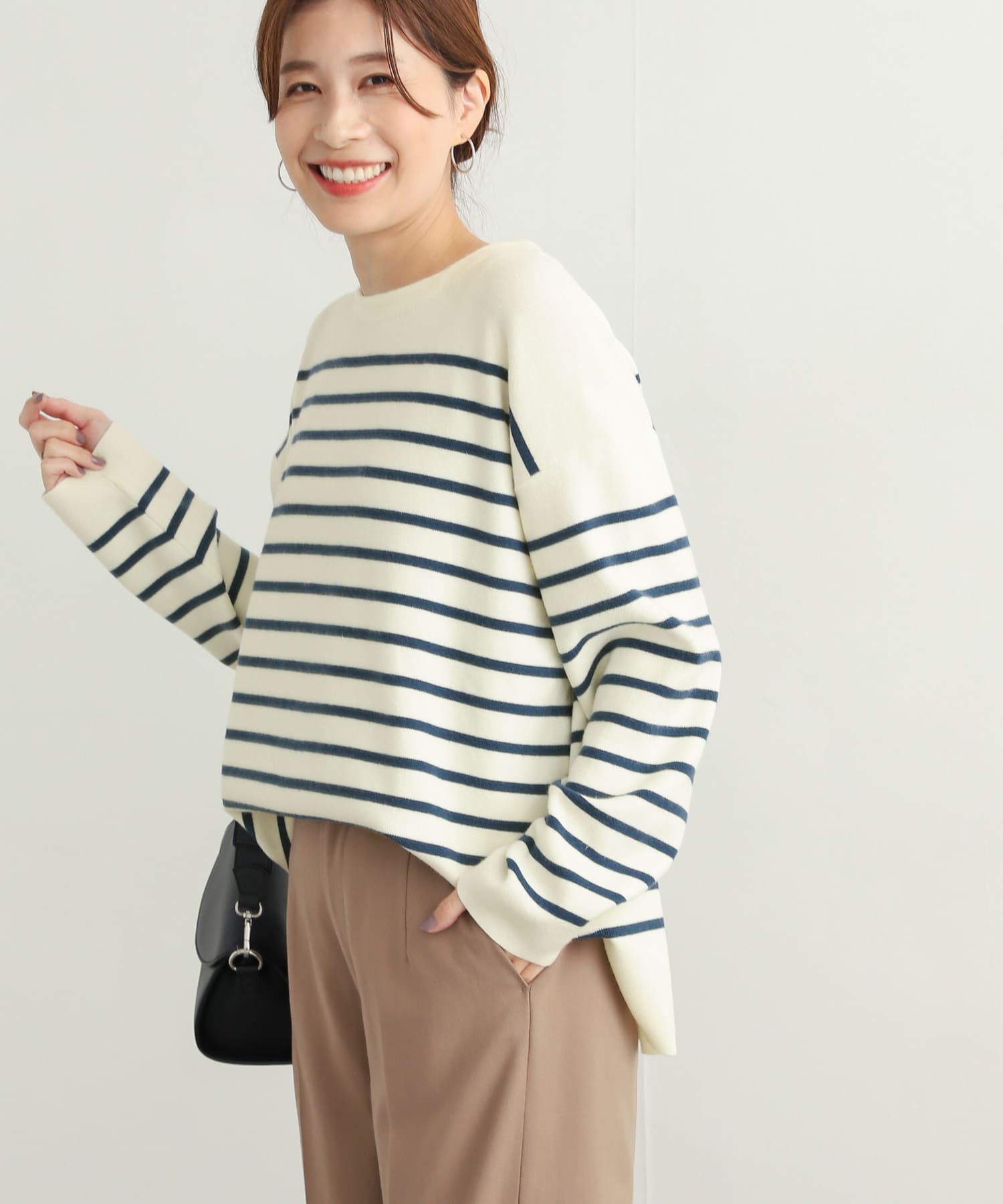 最大90％オフ！ 残1 新品OFF×BLUEパネルボーダー KNIT アーバン 
