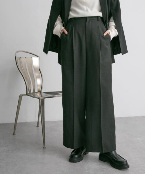 [KBF][タックWIDEストレートパンツ]