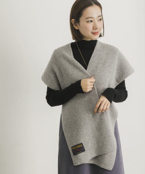 TWEED MILL　Rib Hooded Scarf