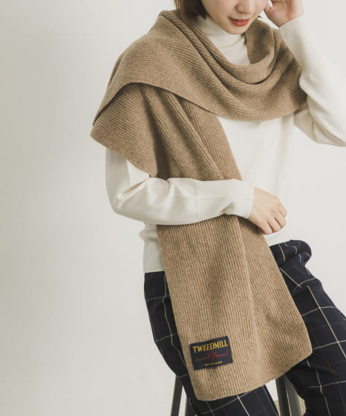 TWEED MILL　Rib Hooded Scarf