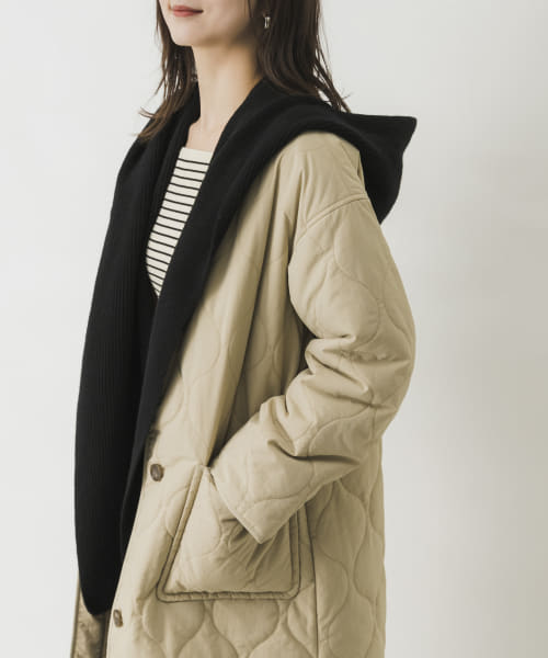 TWEED MILL　Rib Hooded Scarf