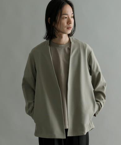 『セットアップ対応』トロワッシャーノーカラージャケット