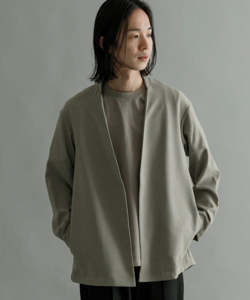 『セットアップ対応』トロワッシャーノーカラージャケット