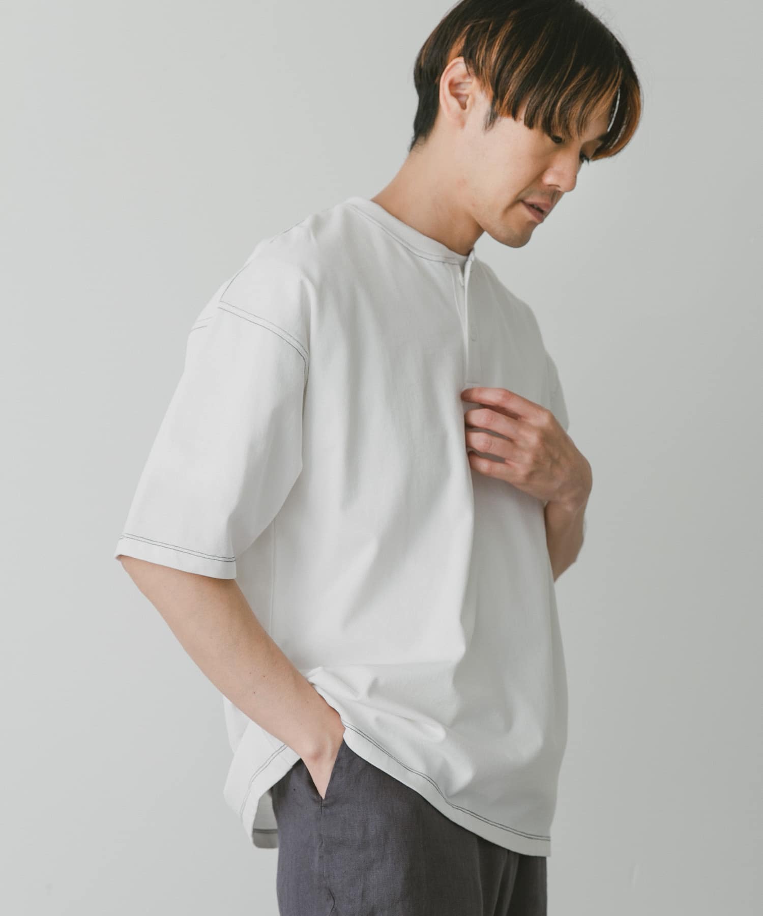 ファッション好きが選ぶ人気ブランドランキング 配色stヘンリーネックショートスリーブTシャツ[DR35-11X512 犬服・アクセサリー