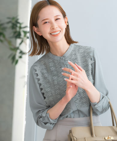 ウォッシャブルレースブラウス[RA34-23K401]｜URBAN 