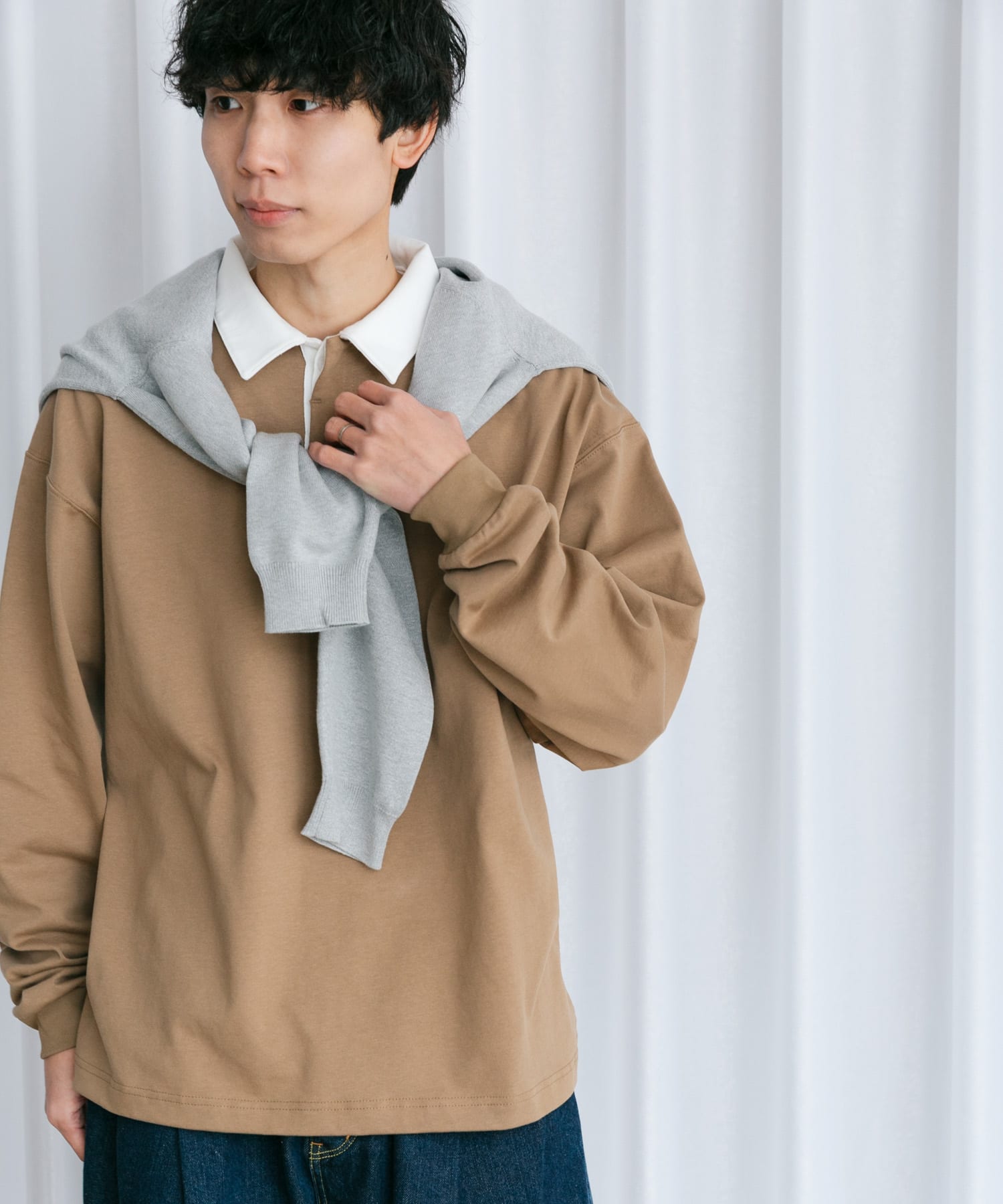 Couleur Meler なかじ サイドスリットラガーシャツ[EC34-11N001