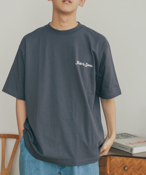 『ユニセックス』FORK&SPOON　チェーンステッチロゴTシャツ
