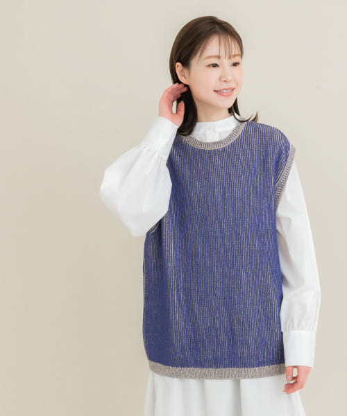 ARCH&LINE　GIMA STRIPE KNIT VEST