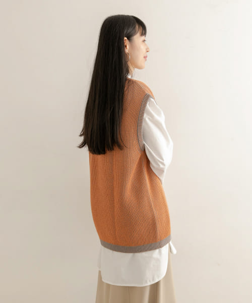 ARCH&LINE　GIMA STRIPE KNIT VEST
