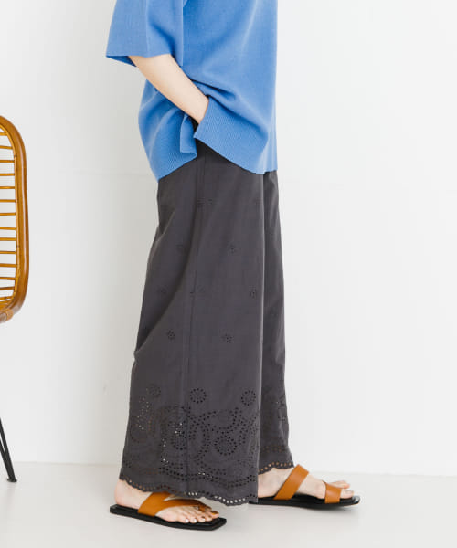 スカラップヘムワイドパンツ