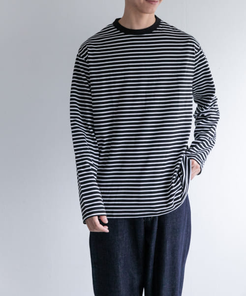 『ユニセックス』FORK&SPOON　ボーダーロングスリーブTシャツ