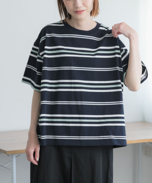 FORK&SPOON　ランダムボーダーTシャツ