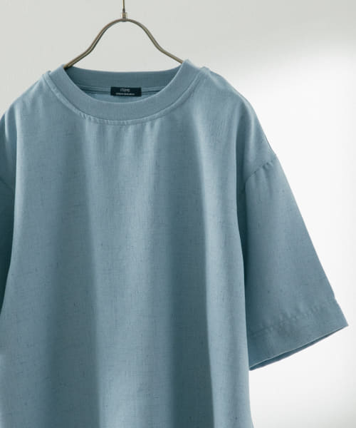 リネンライク クルーネック ネップTシャツ