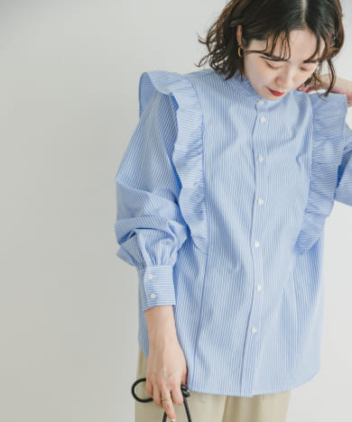 ストライプラッフルブラウス[IT36-23A005]｜URBAN RESEARCH