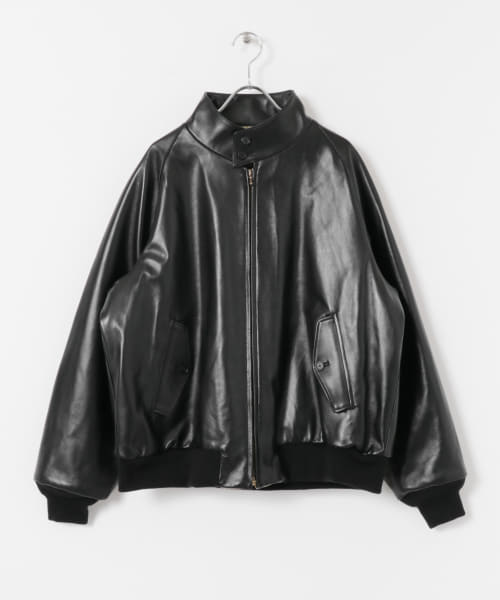 A PRESSE　Leather Harrington Jacket