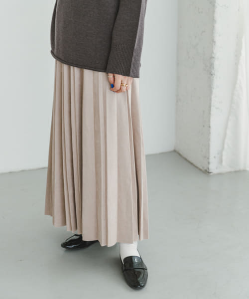 フェイクスエードプリーツスカート