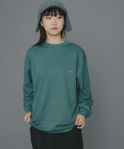 『ユニセックス』Uiscel　シシュウヘビーウエイトポンチロングTシャツ