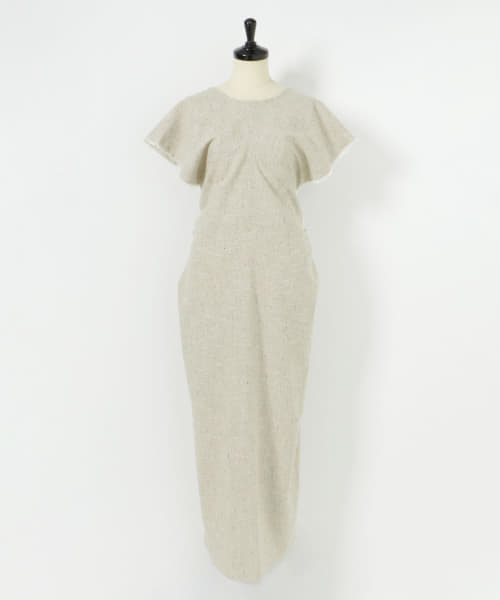 &her　Tweed Backopen Dress