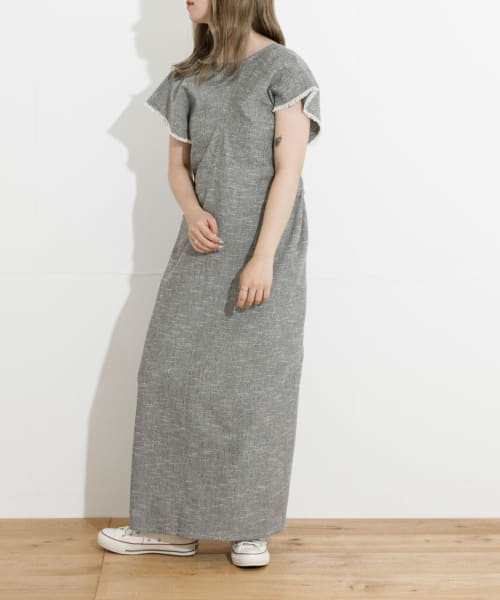 &her　Tweed Backopen Dress