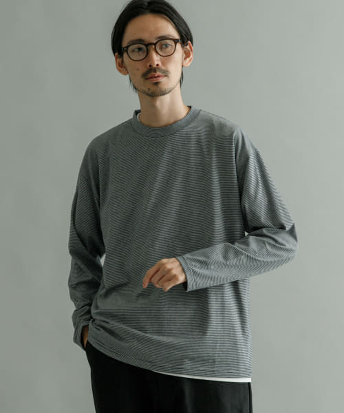 マイクロボーダーロングスリーブTシャツ