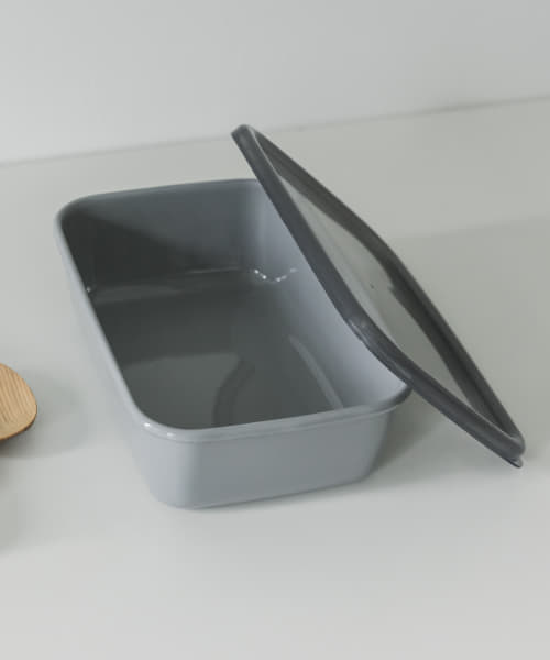 『WEB限定』野田琺瑯　+グレー レクタングル深型L