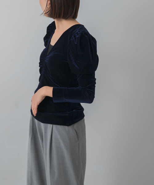 GANNI　VelvetJersey Blouse