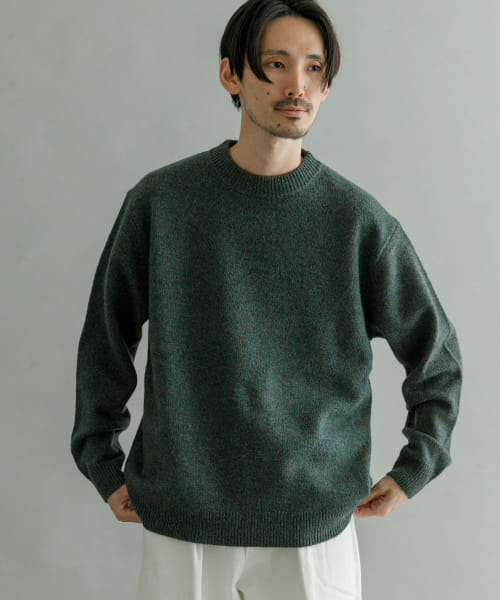 ミックスメランジクルーネックニット