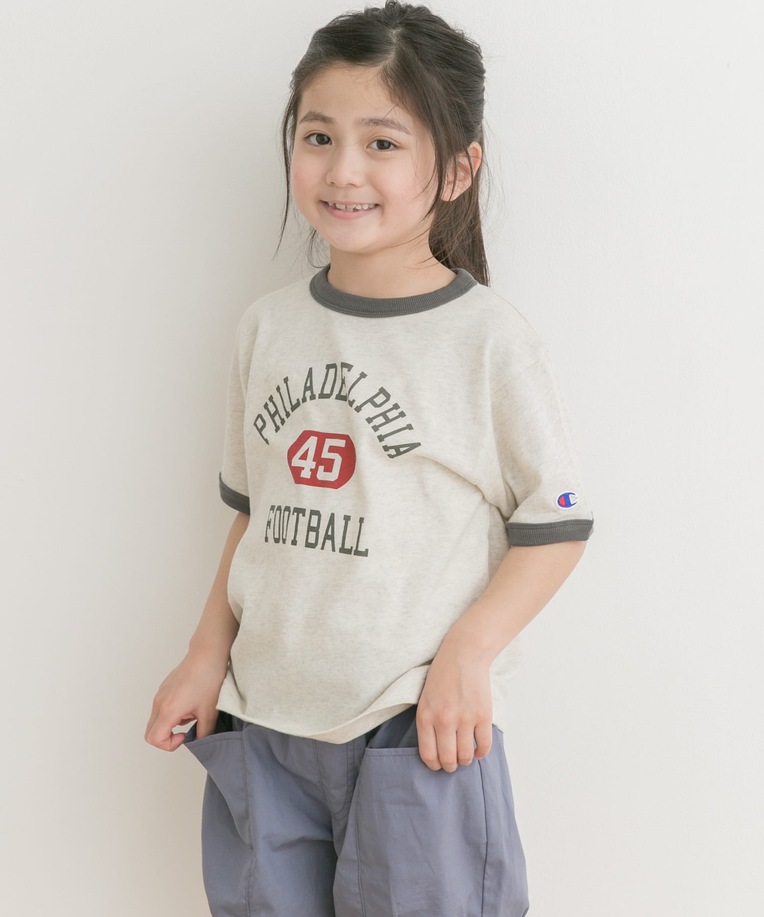 超大特価 別注』Champion×DOORS ベーシックリンガーTシャツ(KIDS)[DK45 トップス