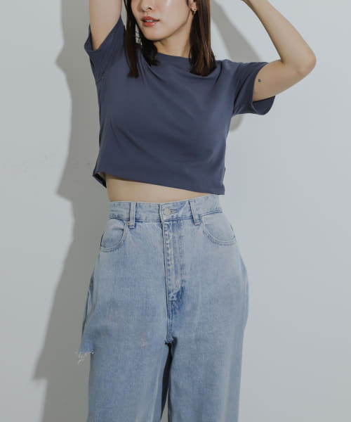 [SENSE OF PLACE][クロップドTシャツ(半袖)]