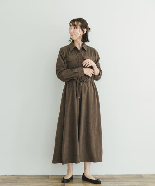 ピケロングシャツワンピース