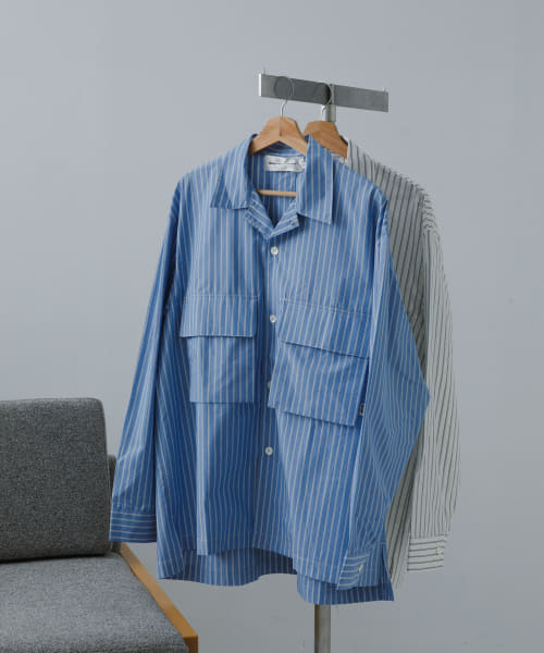 WITH OR WITHOUT　Utility Long Sleeve Silk Shirt