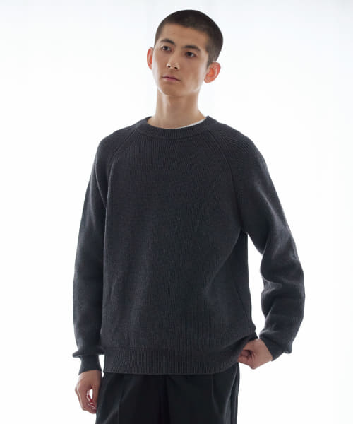 new basic COTTON CASHMERE 片畦 CREW NECK
